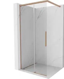 Sprchové dvere MEXEN/S - Rox Sprchová zástena WALK-IN 115 x 200, transparent 8 mm, meď kartáčovaná 8C2-115-003-65-00