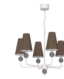 Svietidlá  Luster na reťazi GRENADA 6xE14/15W/230V hnedá/krémová 9073