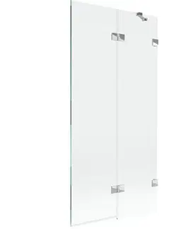 Sprchové dvere MEXEN/S - Lunar vaňová zástena 2-krídlová pravá 90 x 150, transparent, chróm 897-090-100-01-00-P