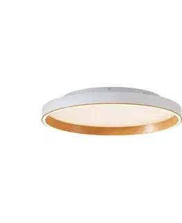 Stropné osvetlenie Dizajnové stropné svietidlo biele s drevom 60 cm vrátane LED 3-stupňového spínača - Ingo
