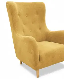 Kreslá ušiaky Kreslo Benetto Gerra 35 dr.oo/1 žltá