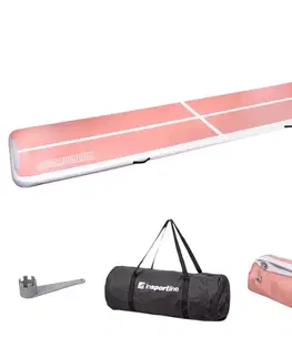 Žinenky Airtrack inSPORTline Airstunt 500x100x10 cm korálová ružová