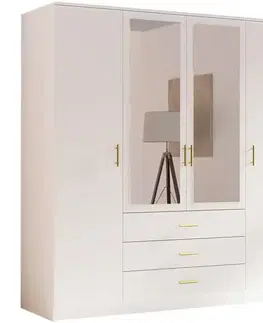 Šatníkové skrine Skriňa 4d Biela