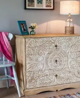Komody Komoda Sita 90x90x45 indický masív mango