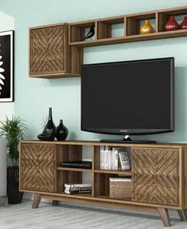 Obývacie steny TV skrinka / Obývacia stena Inci - Walnut