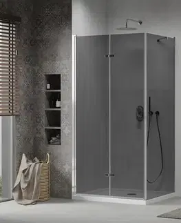 Vane MEXEN/S - Lima sprchovací kút 80x90, grafit, chróm + biela vanička so sifónom 856-080-090-01-40-4010