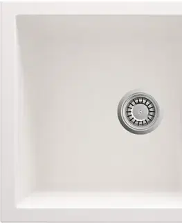 Kuchynské drezy DEANTE DEANTE - Andante flush alabaster - Granitový drez s odkvapkávačom - zápustný ZQN_A11F