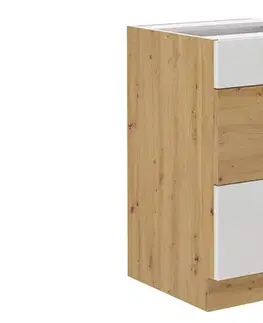 Kuchynské skrinky AXEL kuchynská skrinka 50 ZL, biely lesk/dub artisan