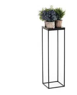 Stojany na kvetiny HowHomely Stojan na kvety BASICLOFT 80x24 čierna HH-BL-01-80BB-MDF