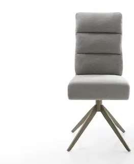 Jedálenské stoličky DELIFE Jedálenská stolička Pela-Flex tkanina mäkký sivá krížová podstava široká titánová farba 360° otočný hojdacia funkcia vrecková pružina