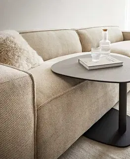 Odkládací stolky DELIFE Konferenčný stolík Elenya 60x60 cm keramika Aspetto Concreto betónová podstava kov čierna