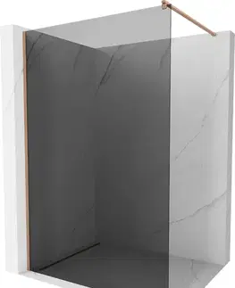 Sprchové dvere MEXEN/S - Kioto Sprchová zástena WALK-IN 70 x 200, grafit 8 mm, meď kartáčovaná 800-070-101-65-40