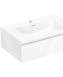 Kúpeľňový nábytok MEXEN/S - Orio kúpeľňová skrinka 70 cm s umývadlom Otis, 1 šuplík, biela lesk 91A10-07023-1-BF00-W18M00