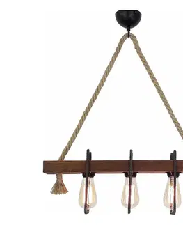 Svietidlá  Závesný luster na lankách KUTUK 3xE27/40W/230V borovica 806ALD1478
