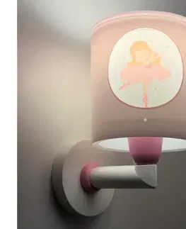 Svietidlá Dalber 60919 - Detská nástenná lampa PRINCESS DANCE 1xE27/15W/230V ružová 60919