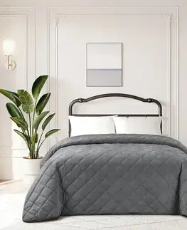 Prehozy na posteľ Prikrývka na posteľ Ela RQ-110 220x250 cm sivá