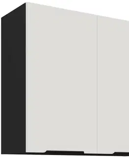 Kuchynské skrinky visiace Kuchynská skrinka Aria-Wh/Bl Anti Fingerprint 80g-72 2f