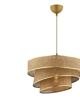 Svietidlá  Luster na lanku COUPER 1xE27/60W/230V hnedá/zlatá 390FLH2416