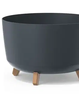 Kvetináče a truhlíky NABBI DGRL400 plastový kvetináč na nožičkách 39 cm antracit