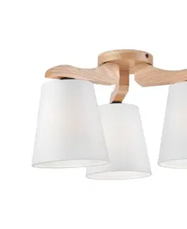 Svietidlá  Prisadený luster ANDREA 3xE27/60W/230V dub/biela LM-3.55/B/DĄB