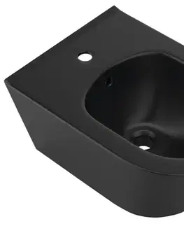Doplnky do kúpeľne SAPHO - AVVA bidet závesný 35,5x53cm, čierna mat 100324-110