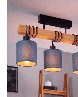 Svietidlá BRILAGI - Prisadený luster NUBILA 3xE27/60W/230V borovica/tmavomodrá 1xEG44074+3xBG1575