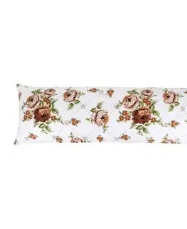 Obliečky Bellatex Obliečka na relaxačný vankúš Ruže hnedá, 50 x 145 cm