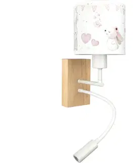 Svietidlá BRILAGI - LED flexibilná lampa BOBO WOOD 1xE27/25W/230V + LED/3W dub/biela/krémová/kráľovská BG1565+BG5589