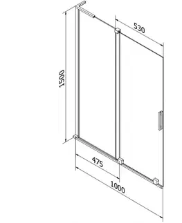 Sprchové dvere MEXEN/S - Velar L dvojkrídlová posuvná vaňová zástena 100 x 150, dekor, chróm 896-100-003-31-01