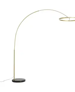 Oblúkové lampy Dizajnová oblúková stojaca lampa zlatá vrátane LED s 3-stupňovým stmievaním - Anello