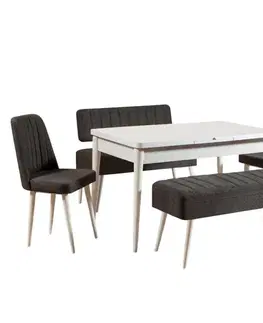 Jedálenské sety Jedálenský set s rozkladacím stolom a stoličkami (5 kusov) Vina 1053 - 4 - Anthracite, White