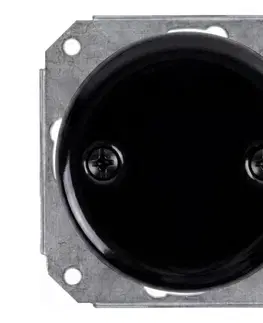 Predlžovacie káble Bohemia-Design - Porcelánová retro krytka elektroinštalácie čierna RKMX-BL