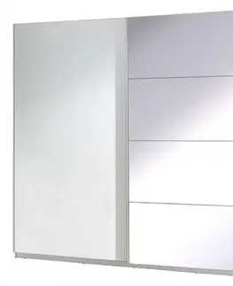 Šatníkové skrine Skriňa Twister 3 biela/zrkadlo 225 cm