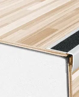 Schodové lišty a profily Schodový profil 41 x 27 mm s protišmykovou páskou (skrutkovací) Inox E07