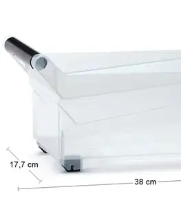 Úložné boxy NABBI NUK3L plastový úložný box na kolieskach 10 l priehľadná