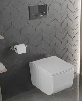 Záchody MEXEN - Vera závesná WC misa Rimless vrátane sedátka s slow-slim, Duroplast, biela 30164000