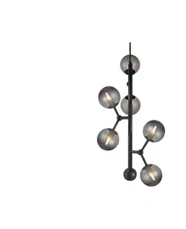 Svietidlá Halo Design 738854 - Závesný luster na lanku ATOM 6xG9/28W/230V pr. 30 cm čierna/k. čierna 738854
