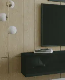 TV stolíky ArtExt Závesný TV stolík JOY | 200 cm Farba: R3 čierny lesk