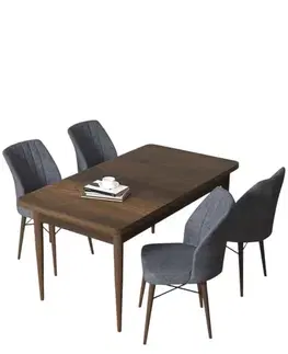 Jedálenské sety Dining Table & Chairs Set (5 Pieces) Arp - Baroque, Fume