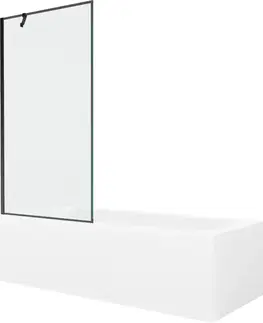 Sprchové dvere MEXEN/S - Vega obdĺžniková vaňa 170 x 70 cm s panelom + vaňová zástena 90, čierna vzor 550117070X9509007070