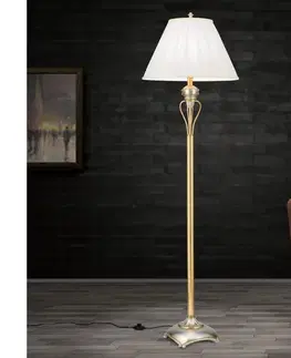 Lampy Orion Stl 12-1097/1 - Stojacia lampa TIZIA 1xE27/60W/230V biela/zlatá/patina Stl 12-1097/1 gold