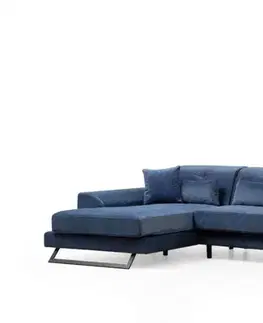 Sedacie súpravy Rohová sedacia súprava / Rohová pohovka Frido Left (Chl+3R) - Navy Blue