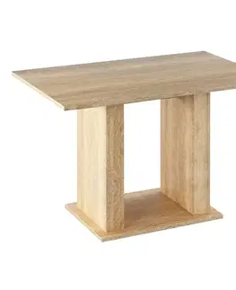 Jedálenské stoly KONDELA Bistro jedálenský stôl 119x79 cm dub sonoma