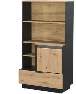 Regály Regál 1d1s Sierro Dub Artisan/Čierna