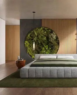 Čalúnené postele DELIFE Čalúnená posteľ Espazio 180x200 cm texturovaná látka mäkký sivá