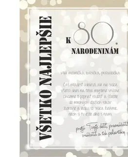 Tabuľky s venovaním (darčeky) Darček k 80 - Osobné blahoželanie na tabuľke k 80 narodeninám
