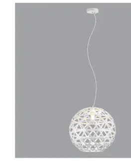Svietidlá  Luster na lanku FROZEN 1xE27/60W/230V pr. 50 cm biela MD17056-1L-WH