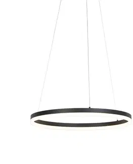 Závesné svietidlá Dizajnové závesné svietidlo čierne 60 cm vrátane LED 3-stupňové stmievateľné - Anello