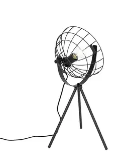 Stolné lampy Priemyselná trojnohá stolná lampa čierna nastaviteľná - Hanze