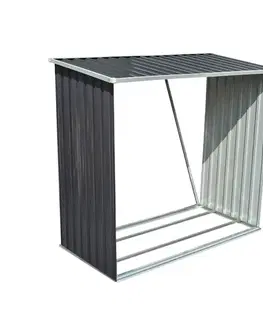 Záhradné domčeky NABBI Woodstore prístrešok na drevo 83x163x154 cm sivá